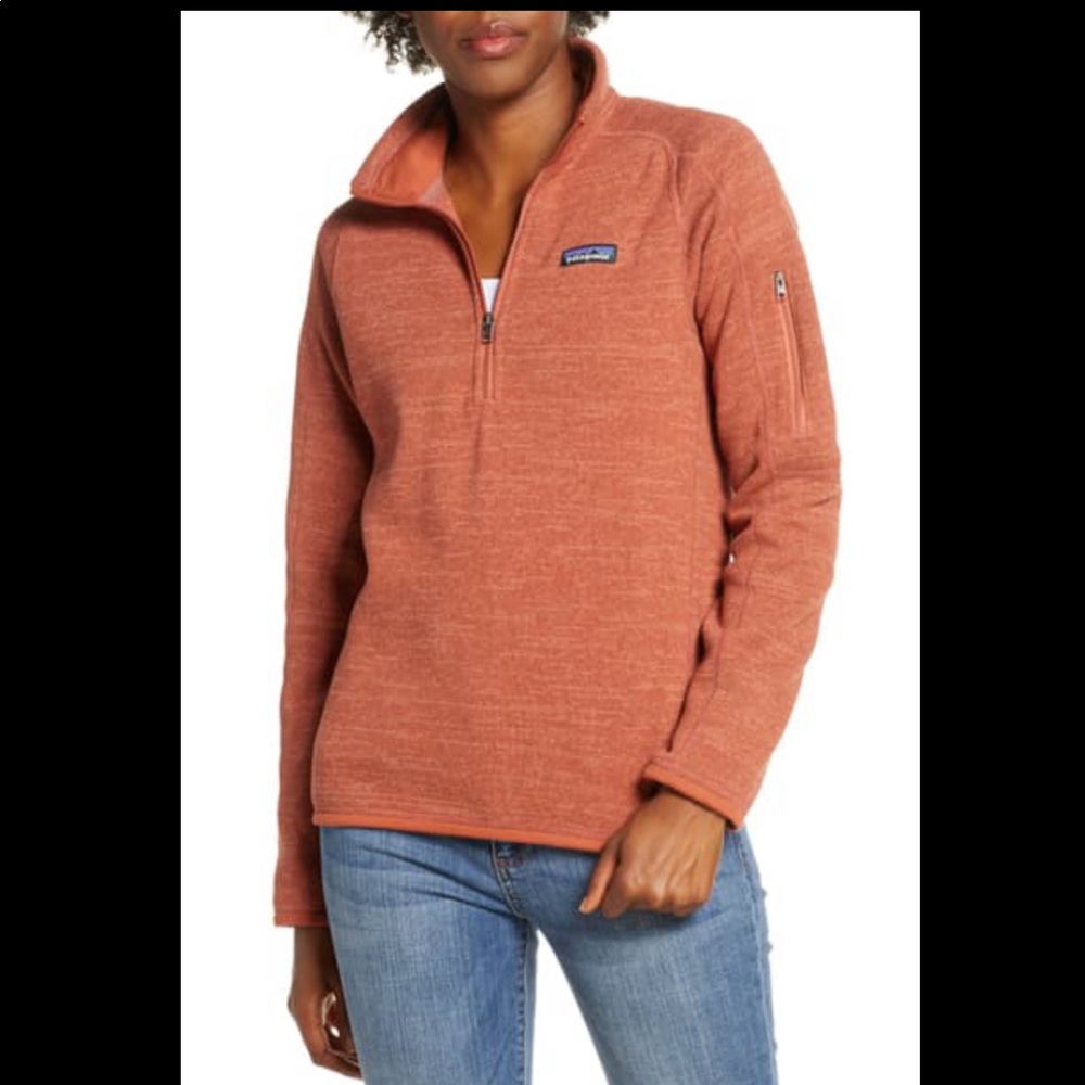 Patagonia Women's Orange Quarter-Zip Sweatshirt